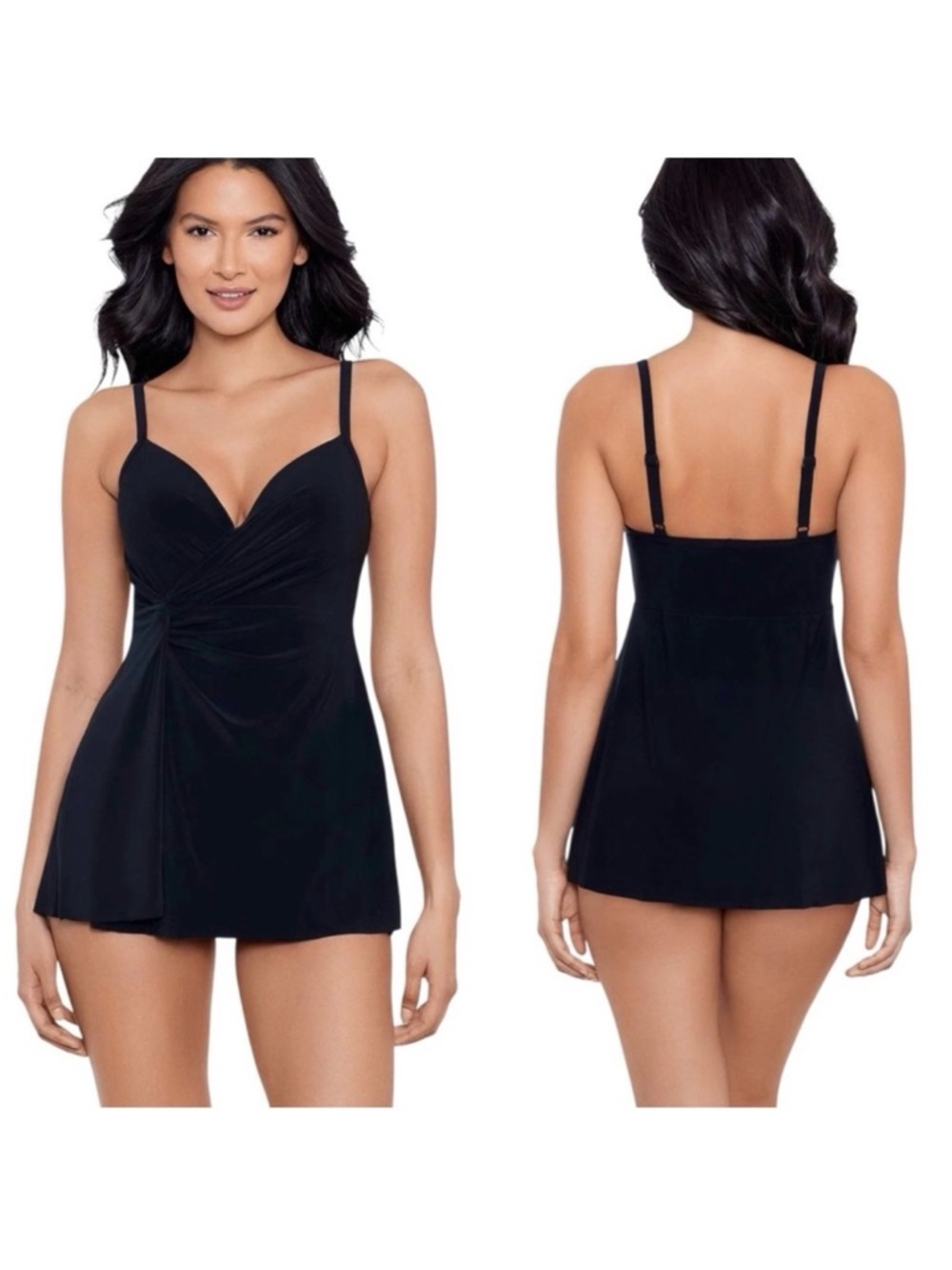 Miraclesuit Twisted Sisters Adora Swim Dress - Black Size 8 NWT - Picture 2 of 9